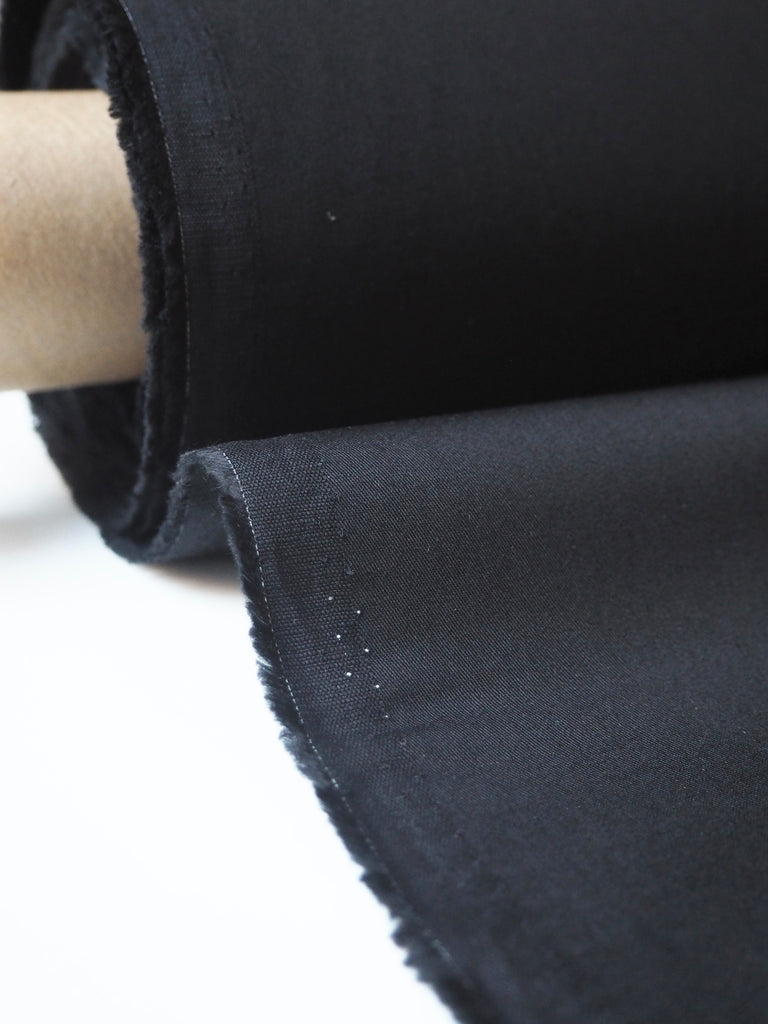 Black Sateen Cotton Twill