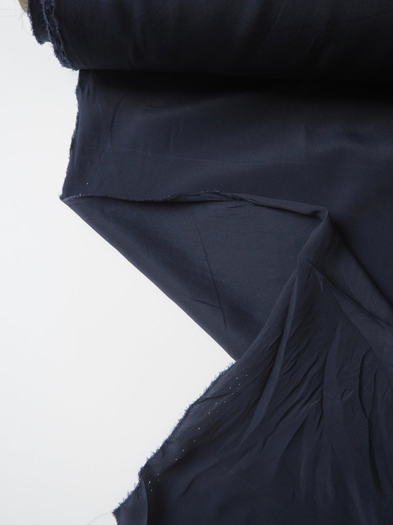 Navy Silk/Acetate Crepe de Chine