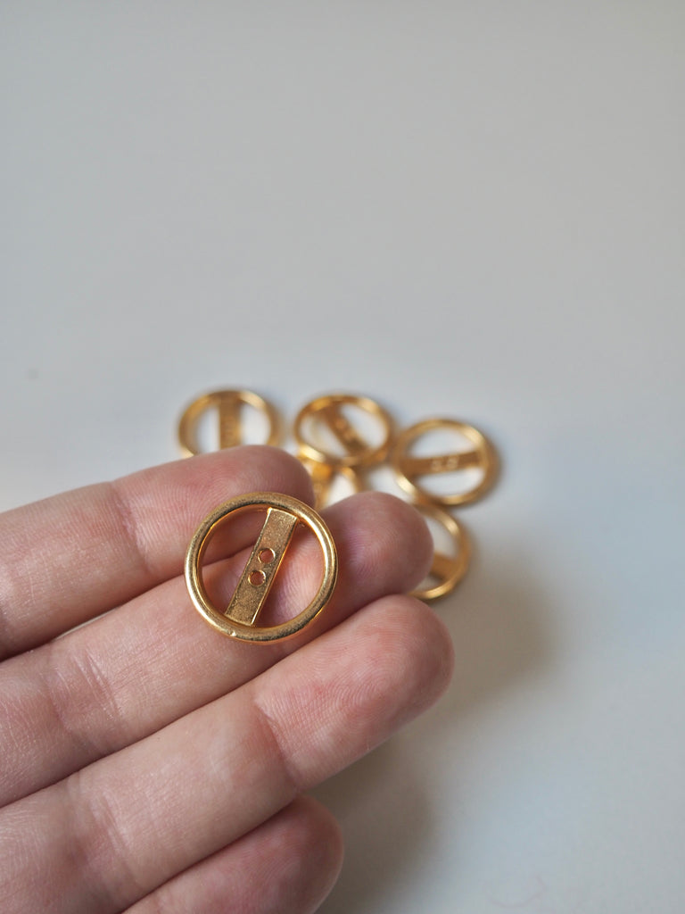 Gold Ring Buttons 20mm/32L