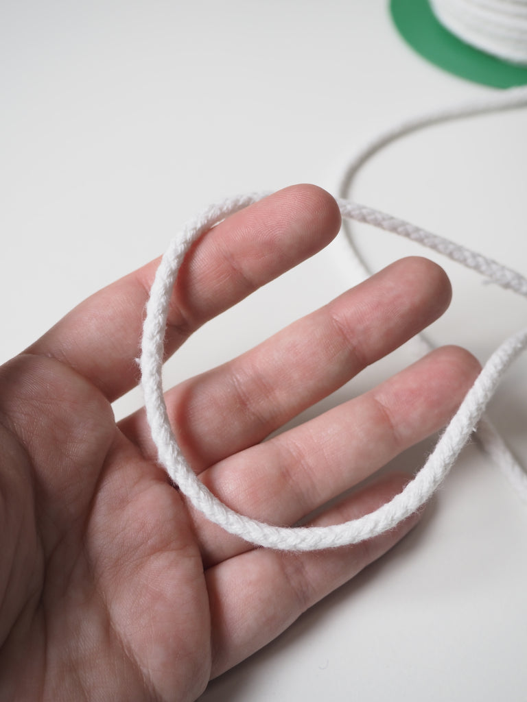 White Cotton Braided Cord 5mm