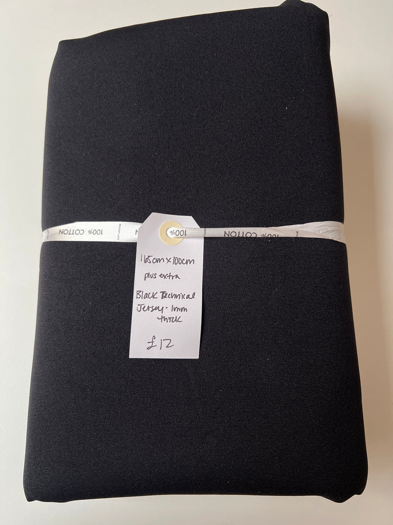 Black Technical Jersey 1mm Thick Remnant
