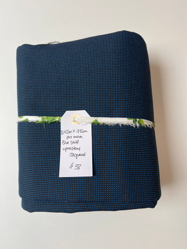 Blue Stiff Upholstery Jacquard Remnant