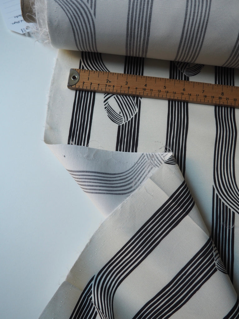 Black Knotted Stripe Viscose Faille