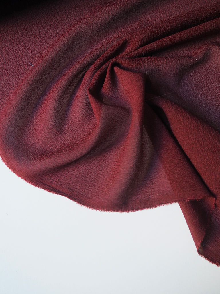 Merlot Silk Crinkle Chiffon