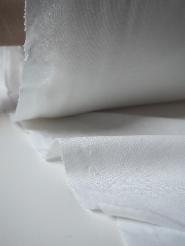 White Cotton 1x1 Rib Jersey