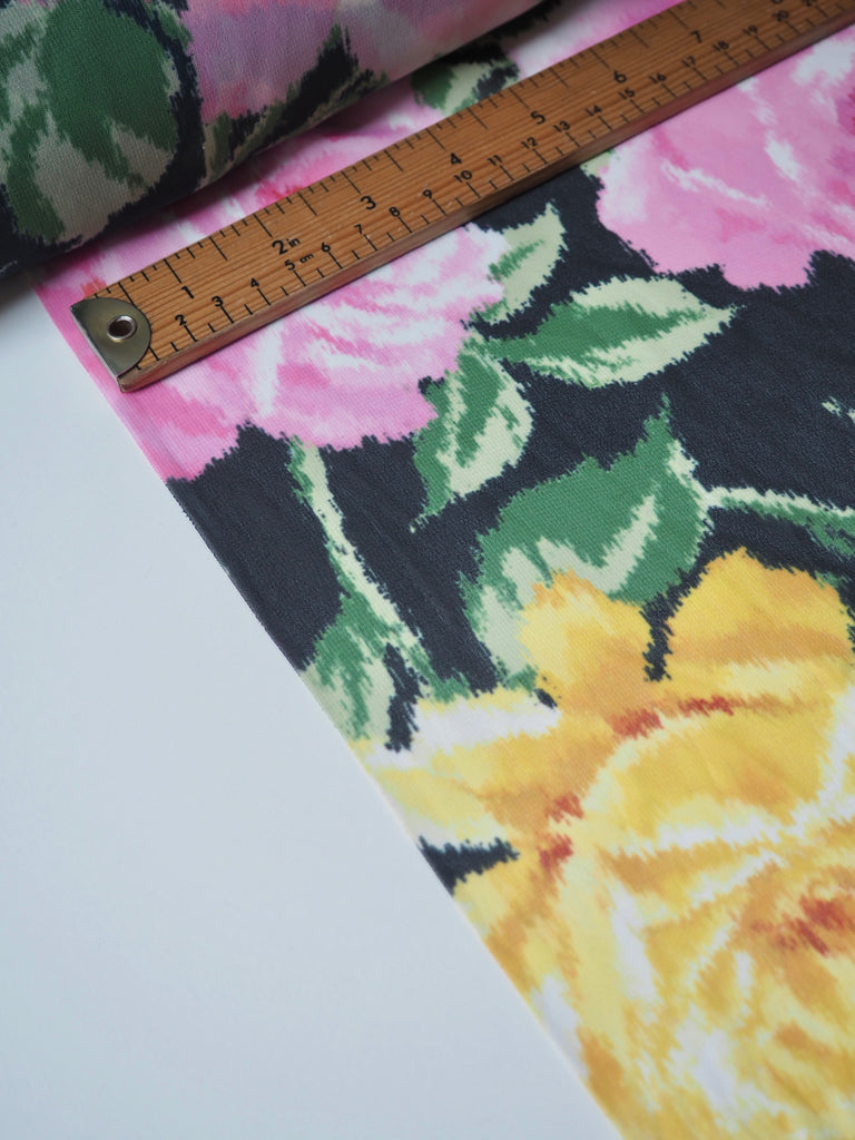Pink + Yellow Rose Warped Chiffon