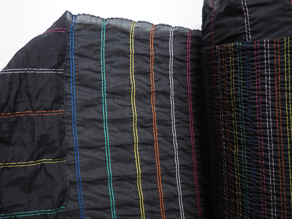 Black + Rainbow Degrading Stripe Cotton (Per Piece)