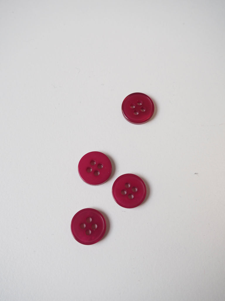 Raspberry Iridescent Buttons 11mm