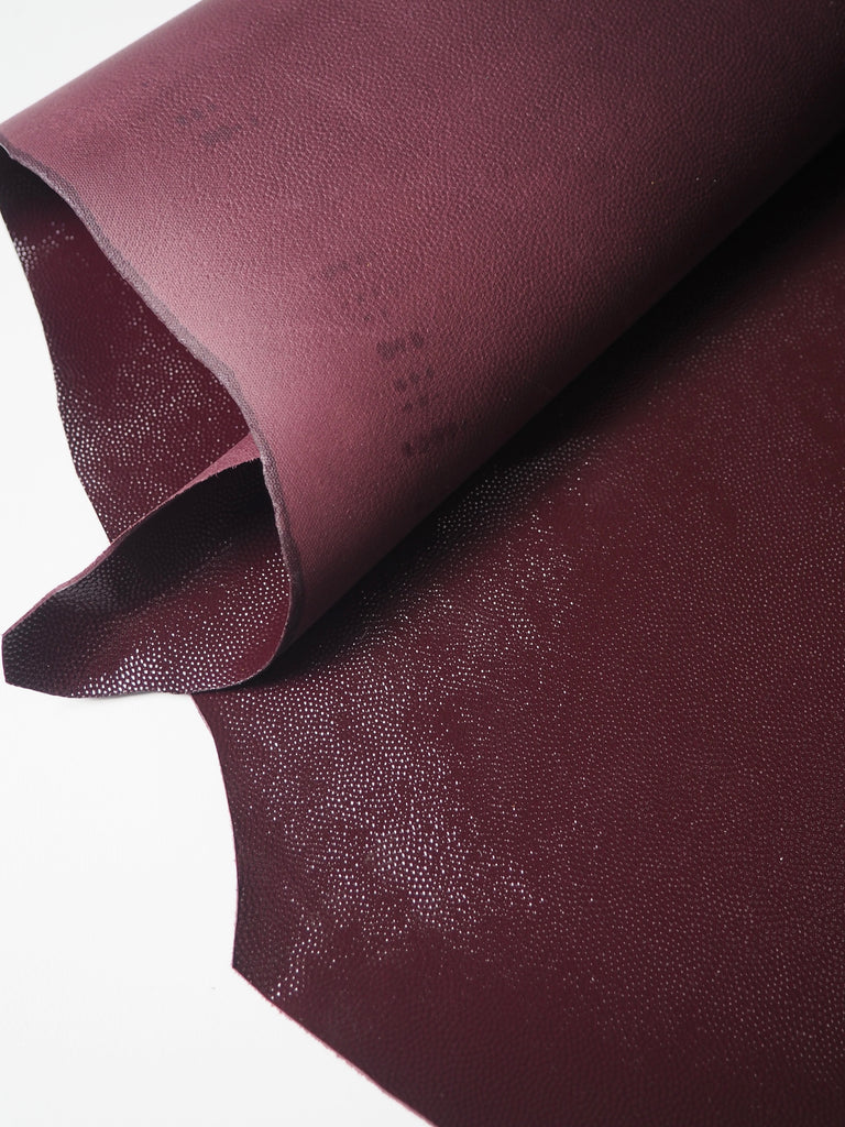 Deep Merlot Embossed Shiny Calfskin