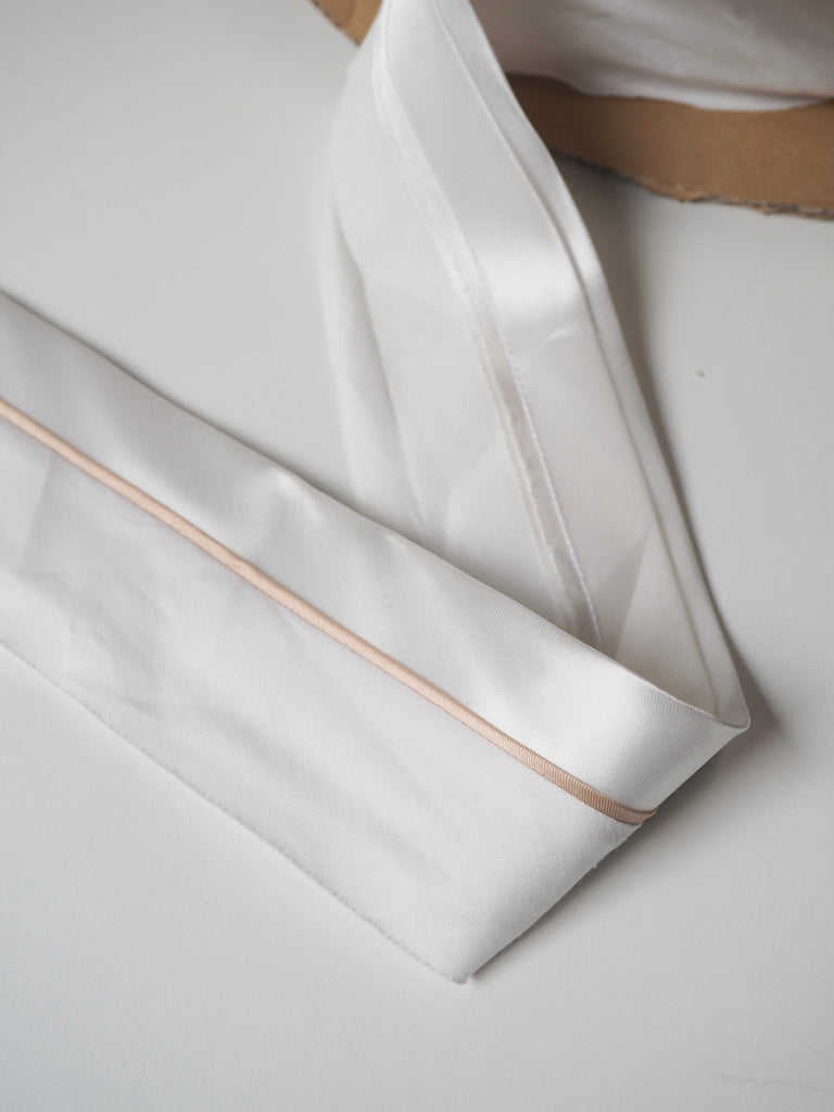 White Satin Tailors Waistbanding