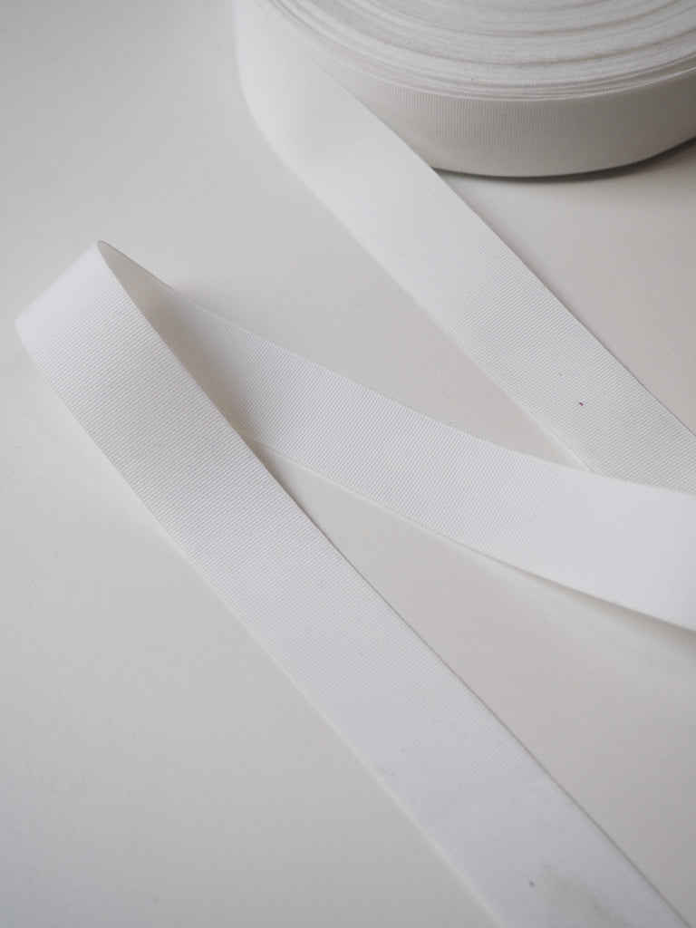 White Grosgrain Ribbon 25mm