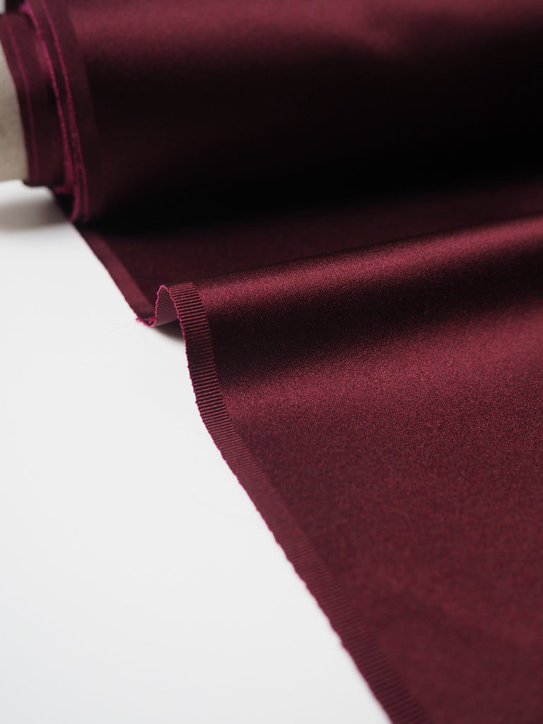 Wine Silk Double Duchess Satin