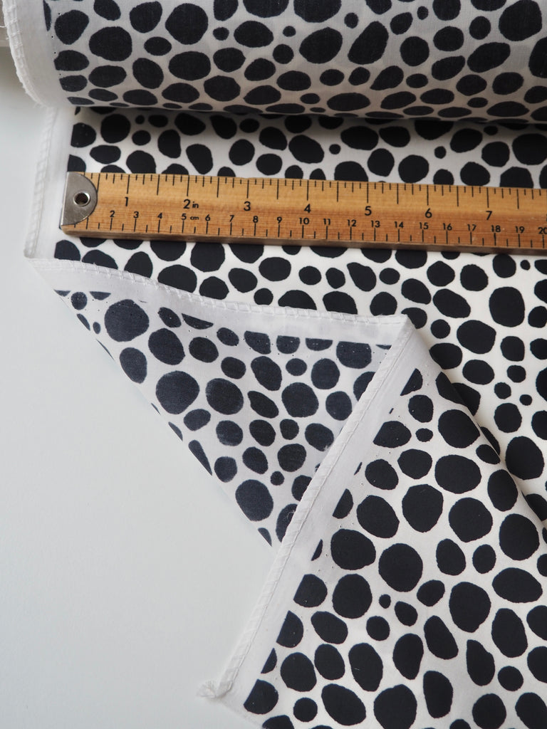 White + Black Spot Light Cotton Poplin