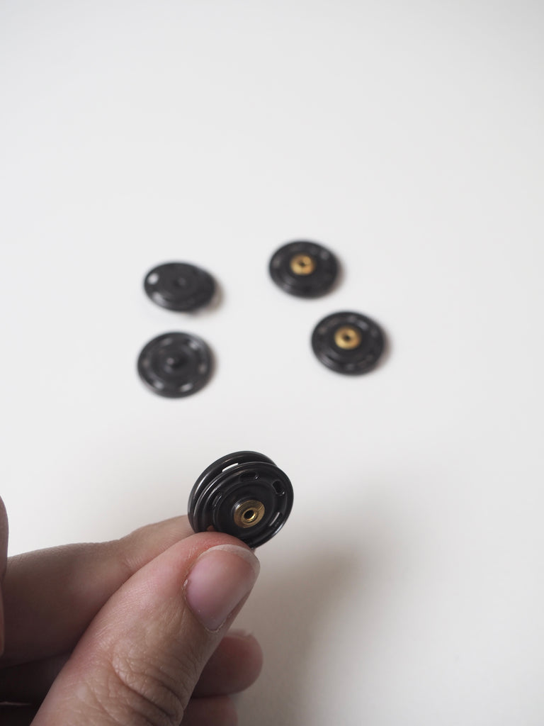 Dark Grey Metal Sew-on Press Studs 18mm