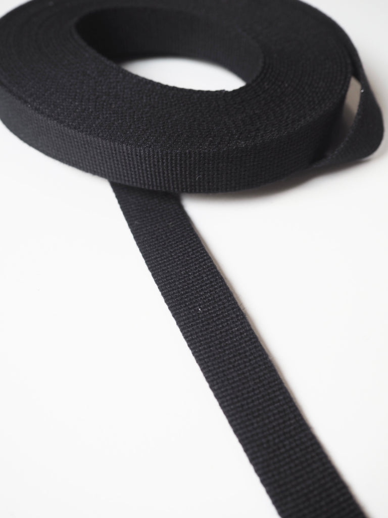 Black Cotton Webbing 15mm