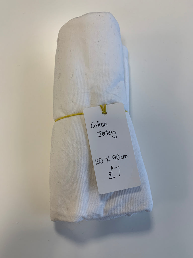 White Cotton Jersey Remnant