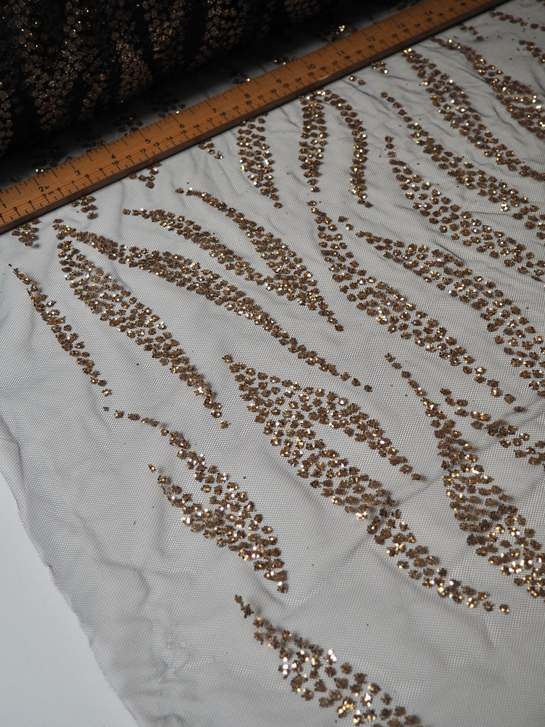 Black + Gold Zebra Glitter Tulle
