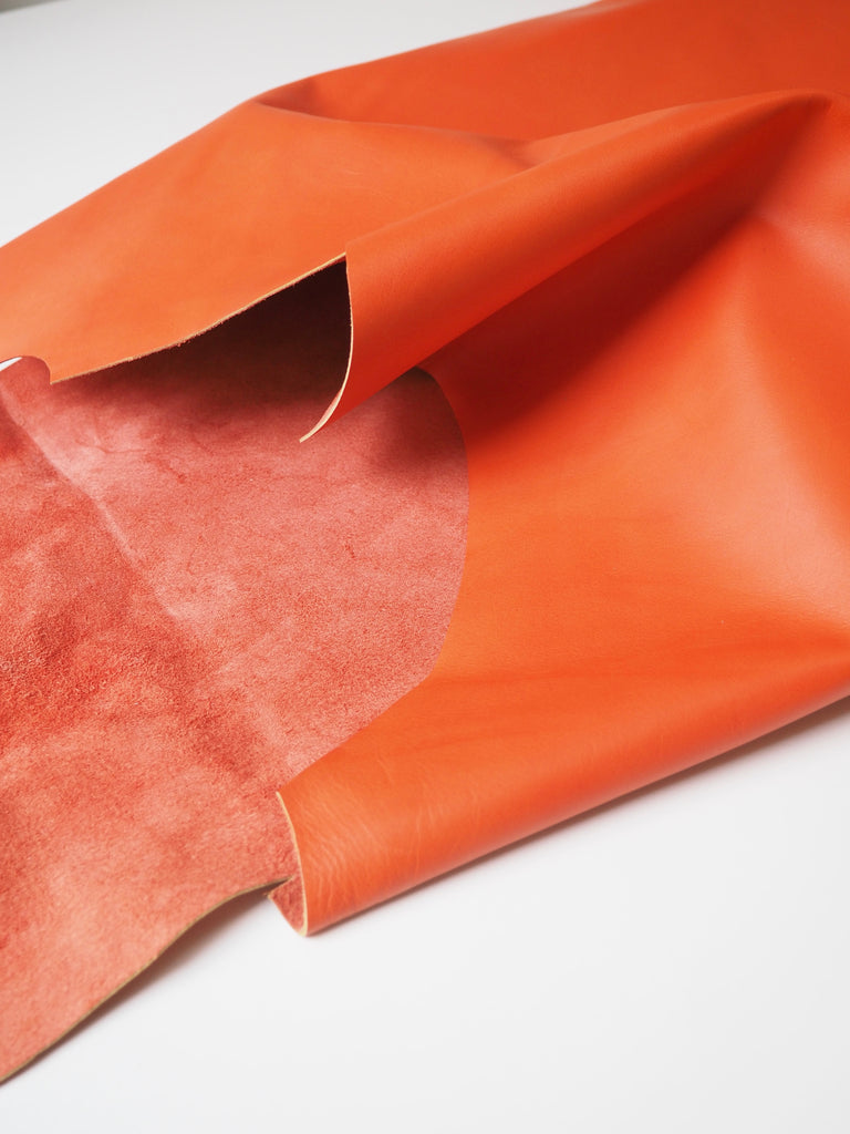 Dark Orange Smooth Calfskin