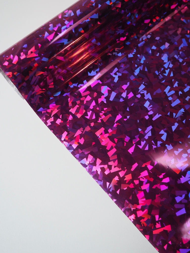 Pink Holographic Confetti Heat Transfer Foil