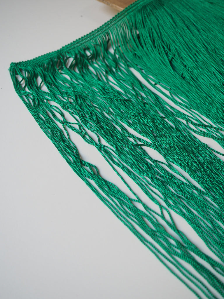 Green Chainette Viscose Fringe 45cm