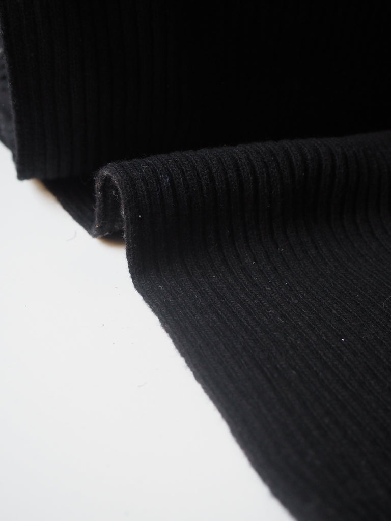 Black Chunky 2x2 Wool Jersey