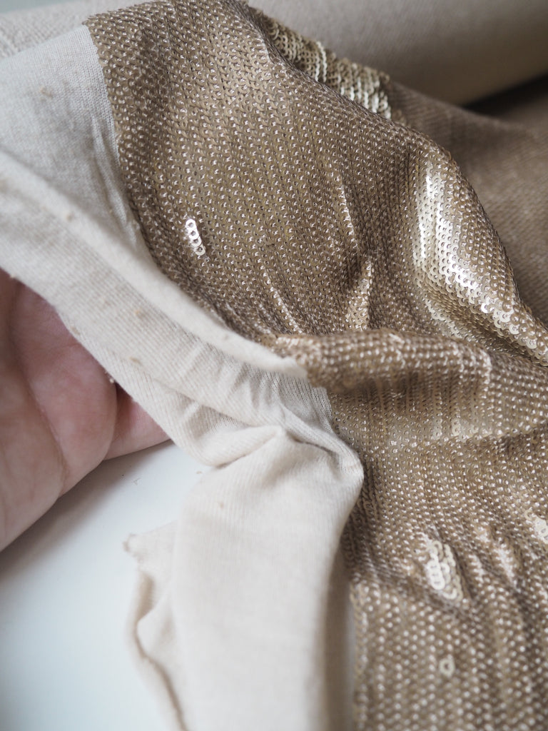 Soft Gold Sequin Viscose Jersey