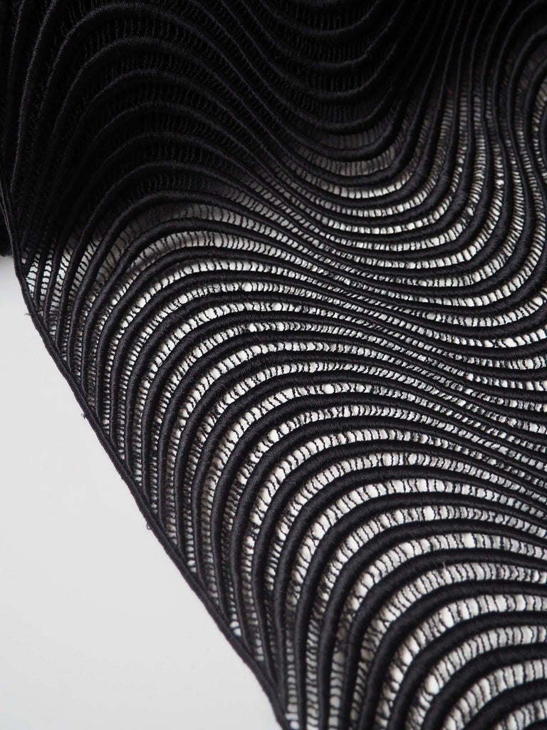 Black Wave Guipure Lace