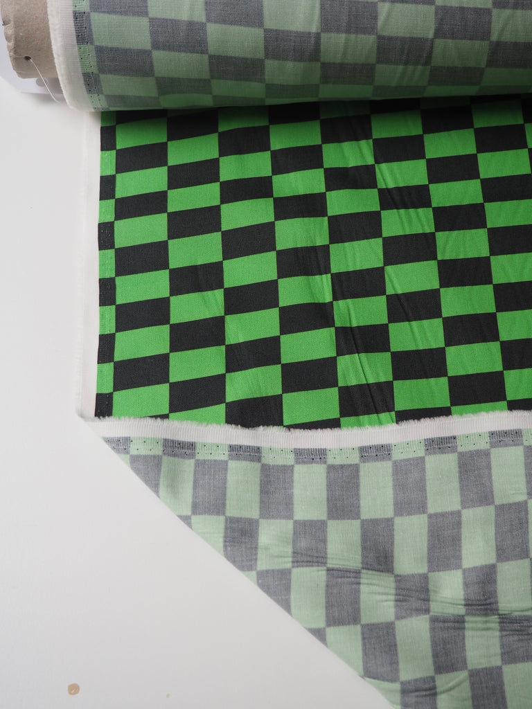 Lime Medium Checkerboard Cotton Twill