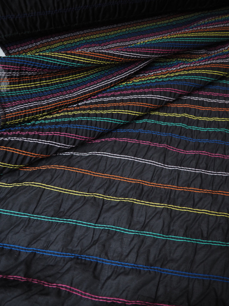 Black + Rainbow Degrading Stripe Cotton (Per Piece)