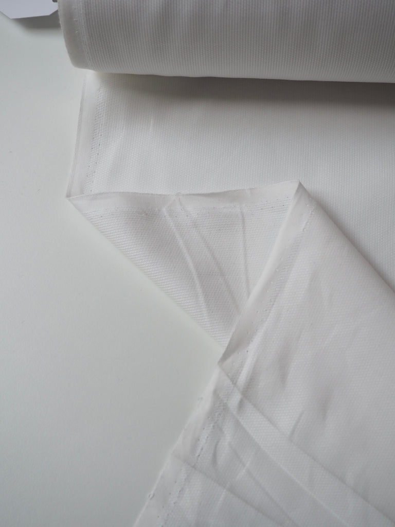 White Cotton Basketweave Shirting