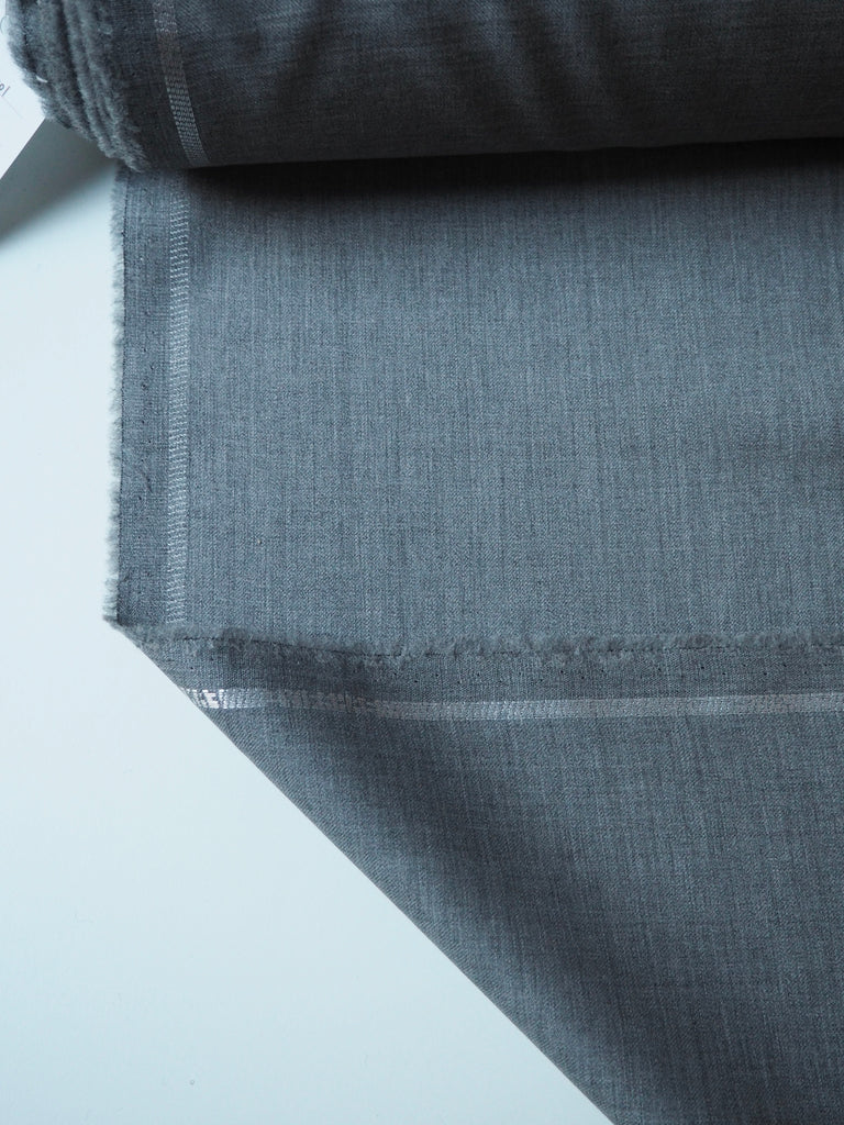 Grey Marl Wool Twill