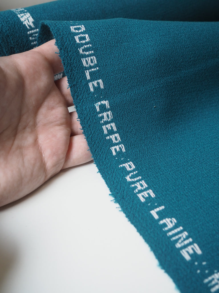 Teal Double Wool Crepe