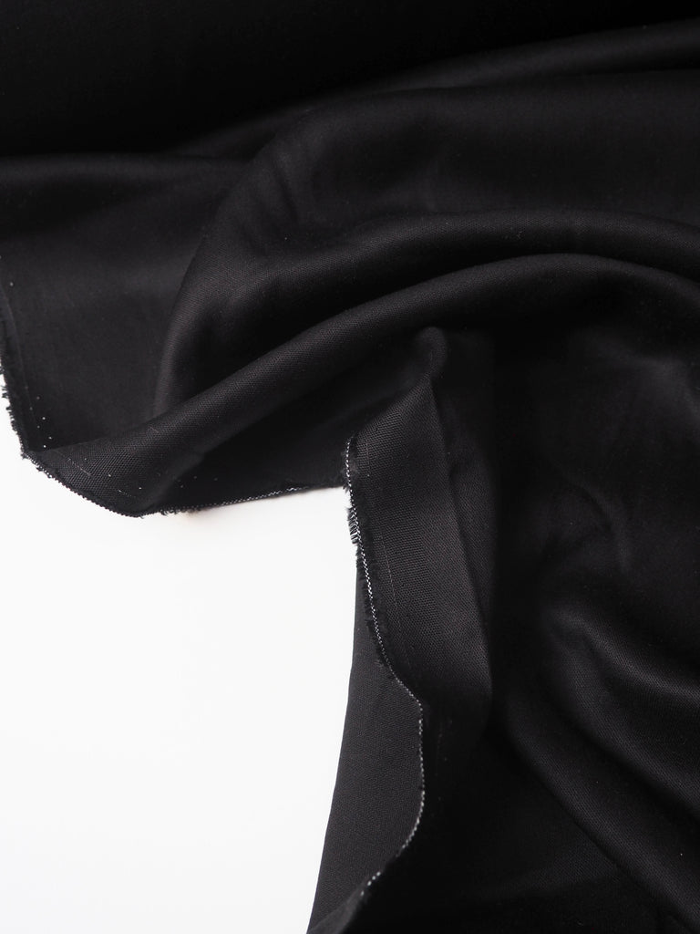 Black Tencel Broken Twill Sateen