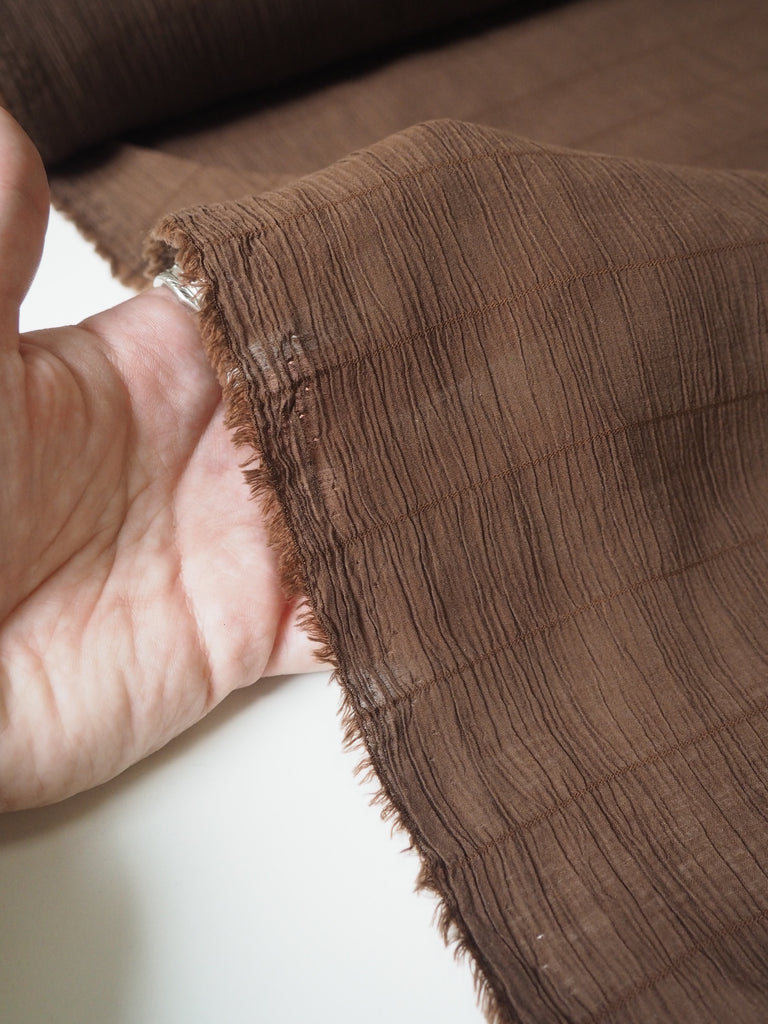 Brown Crinkle Viscose