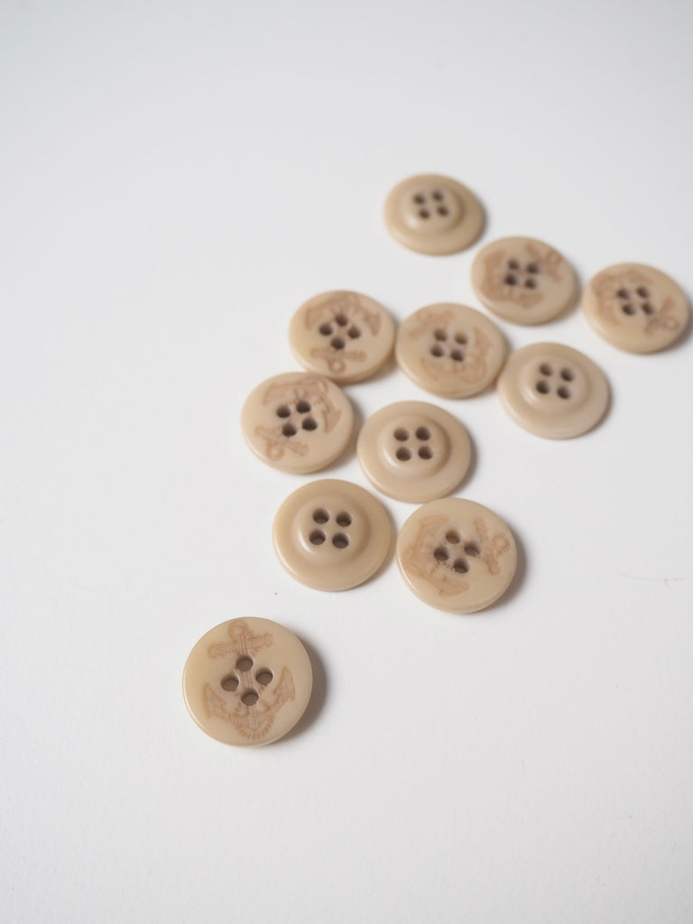 Anchor Engraved Corozo Buttons 15mm/24L