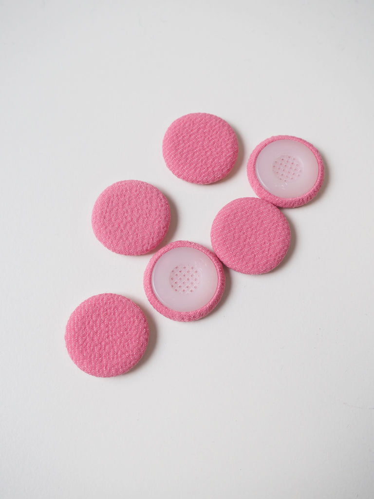 Pink Crepe Covered Buttons 21mm