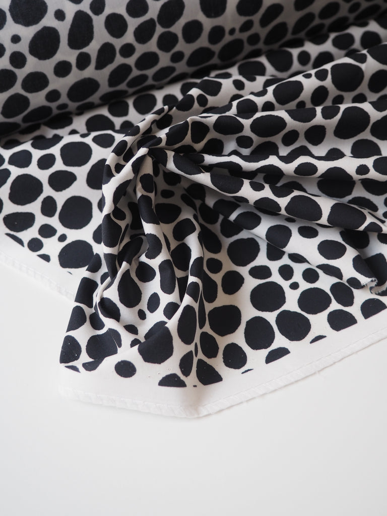White + Black Spot Light Cotton Poplin