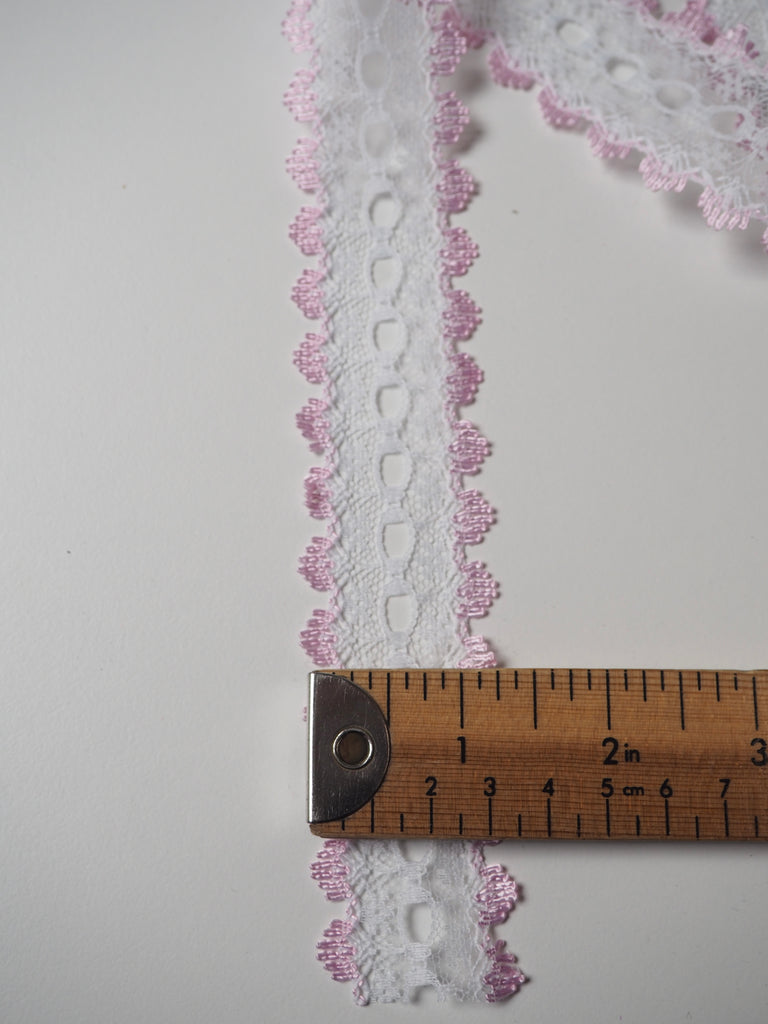 Pastel Pink Scallop Lace Trim 3.5cm