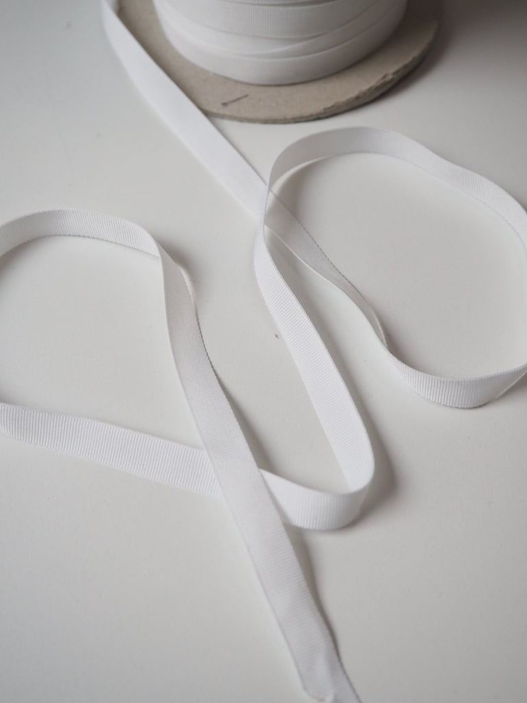 White Grosgrain Tape 10mm