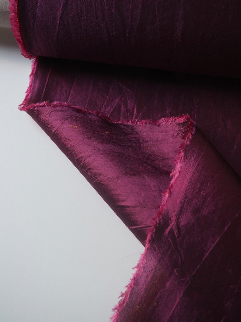 Raspberry Silk Shantung Organza