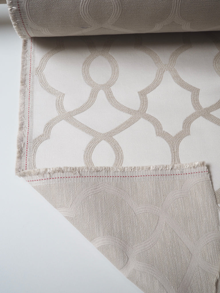 Lattice Satin Cream Jacquard