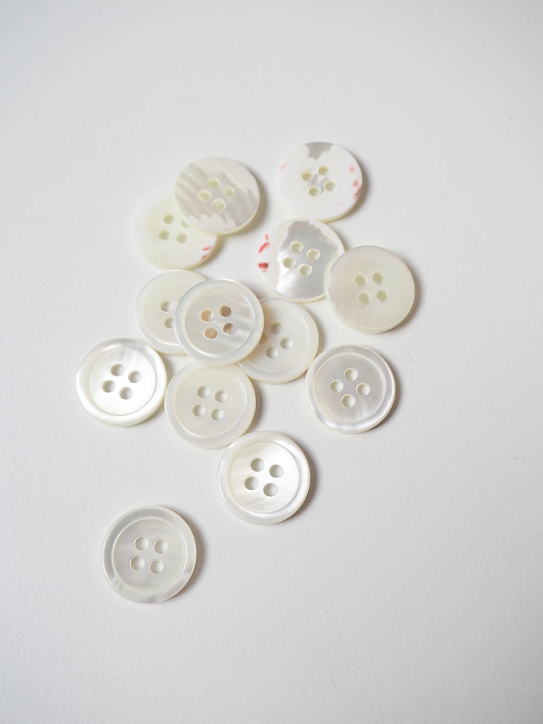 Mother Of Pearl Shell Rimmed Button 15mm