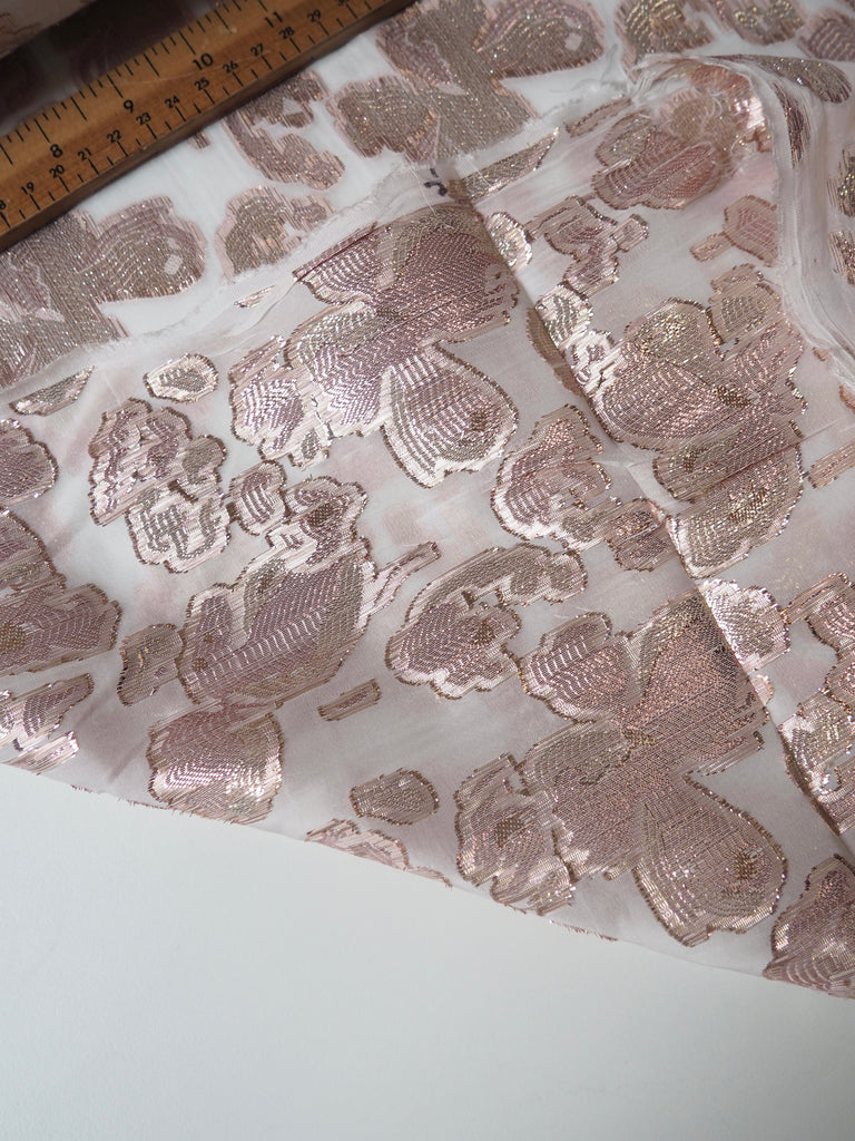 Pink + Gold Lurex Brocade Organza