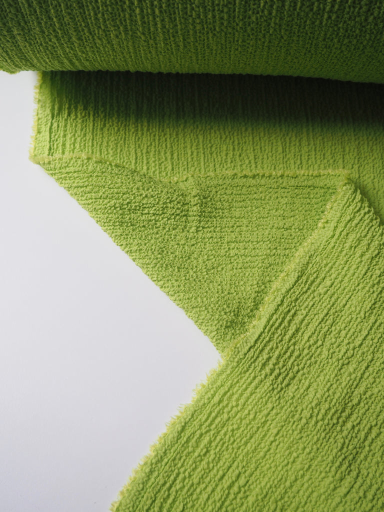 Lime Green Shirred Crinkle Crepe