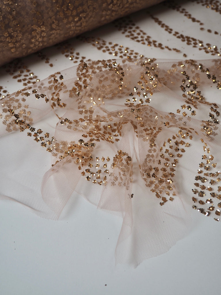 Pink + Gold Zebra Glitter Tulle