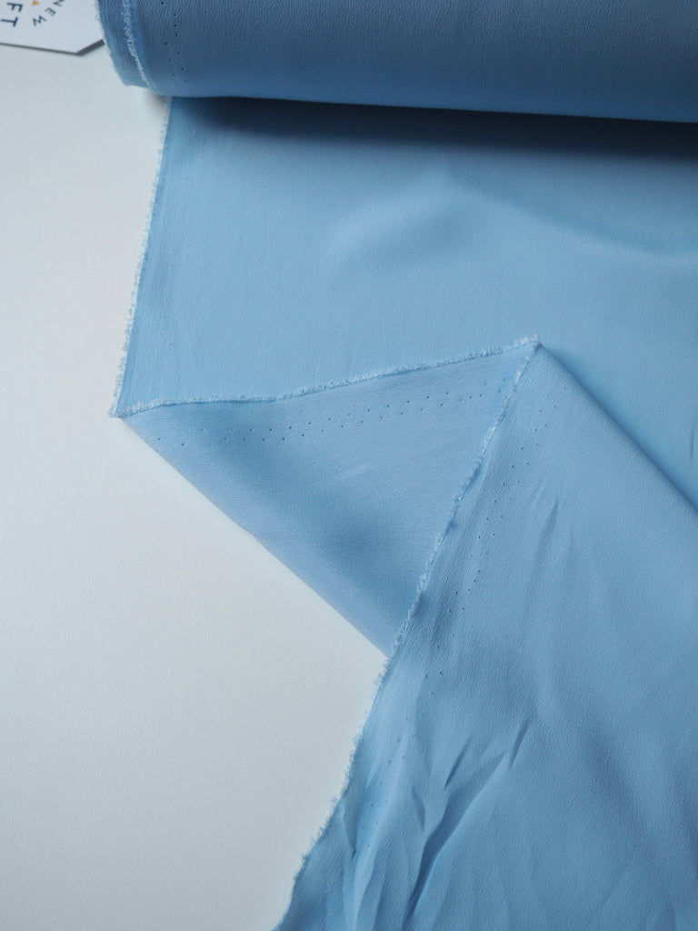 Cloud Blue Silk/Acetate Crepe de Chine