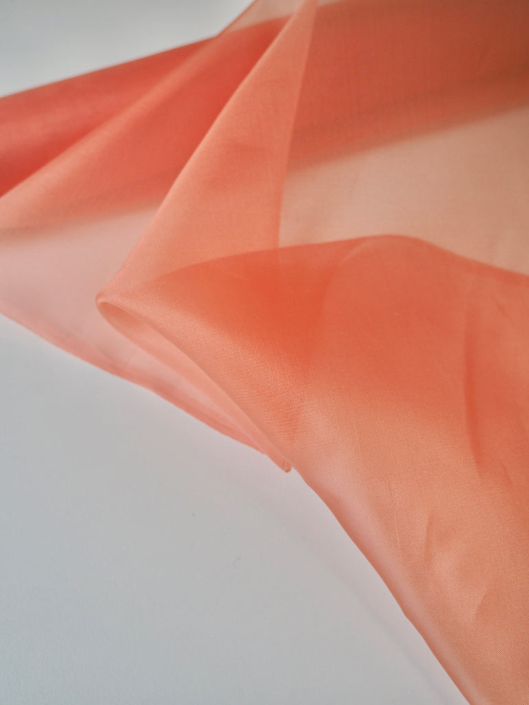 Coral Silk Organza