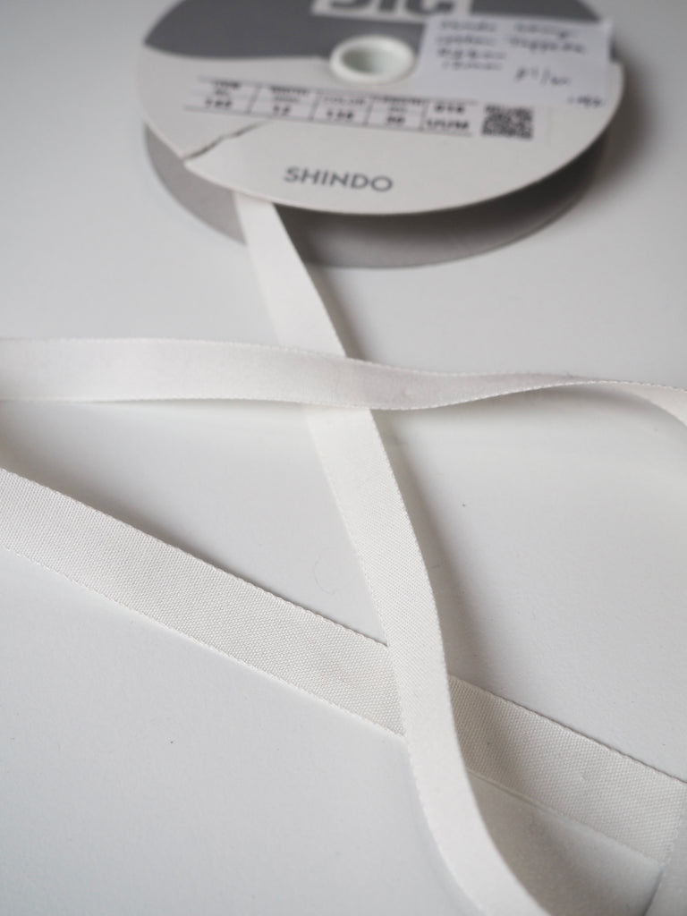 Shindo Ivory Cotton Taffeta Ribbon 12mm