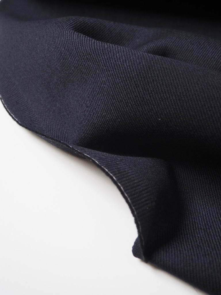 Navy Double Faced Stretch Wool Twill