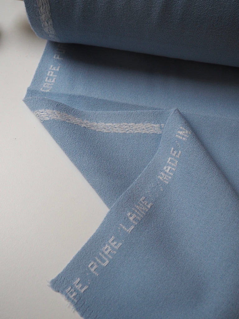 Sky Blue Wool Crepe